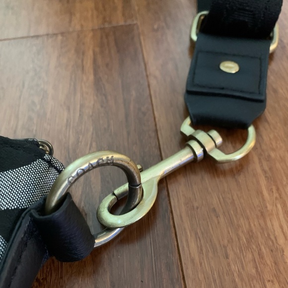 COACH Black & Grey Y2K Monogram Logo Signature Canvas Crossbody Satchel Bag - Picture 11 of 11